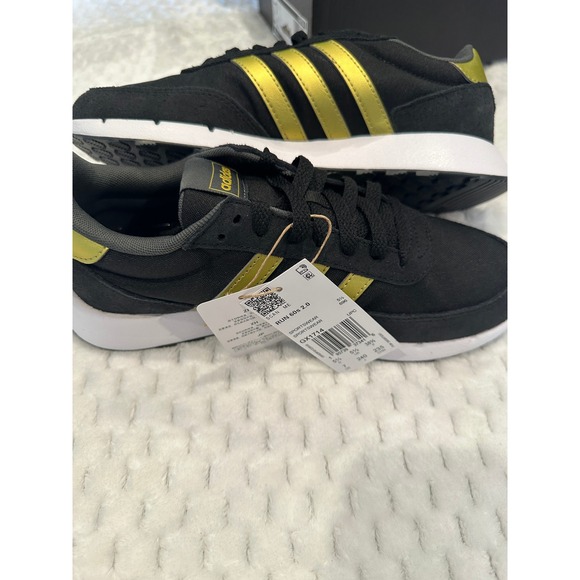 adidas Shoes - Adidas Run 60s 2.0 Womens Sneakers Black Gold GX1714 Running Shoes Size 7